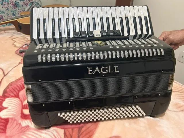 Acordeon Eagle Ega-07120 Pbk Preto 120 Baixos - Refinado - Foto 2