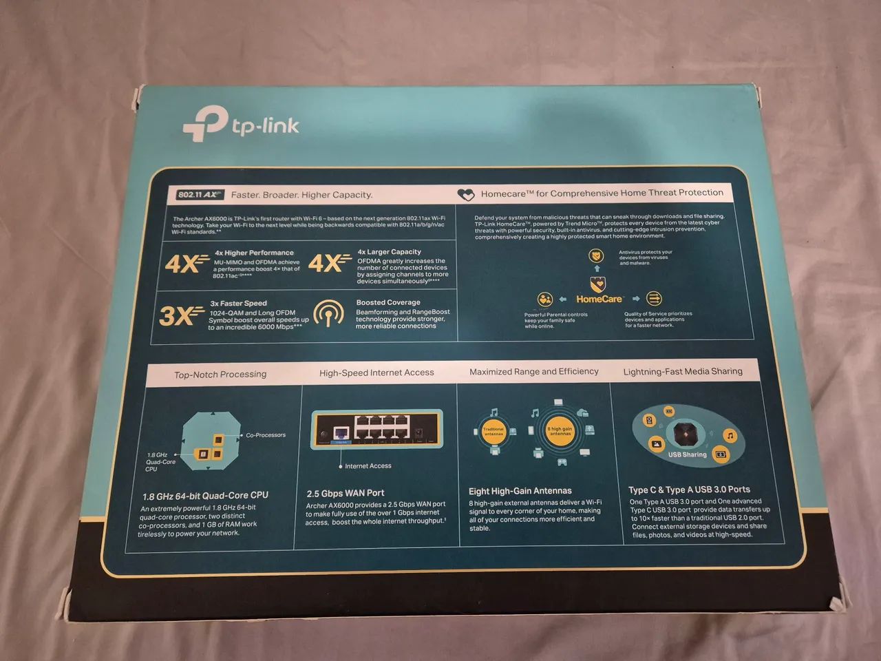 Roteador Wi-Fi 6 TP-link Ax6000 8 Antenas  - Foto 5