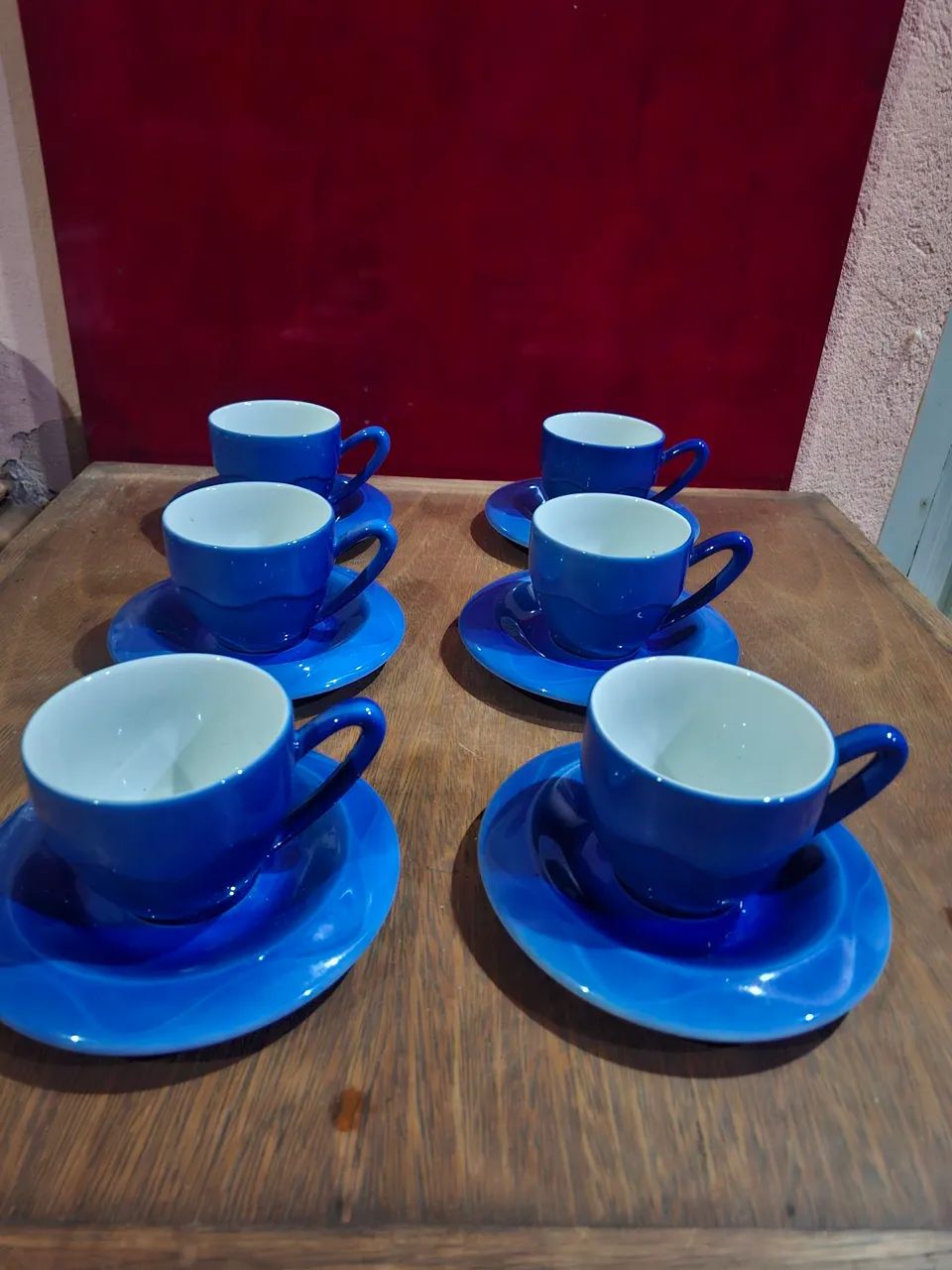 Conjunto para café em cerâmica azul  - Foto 2