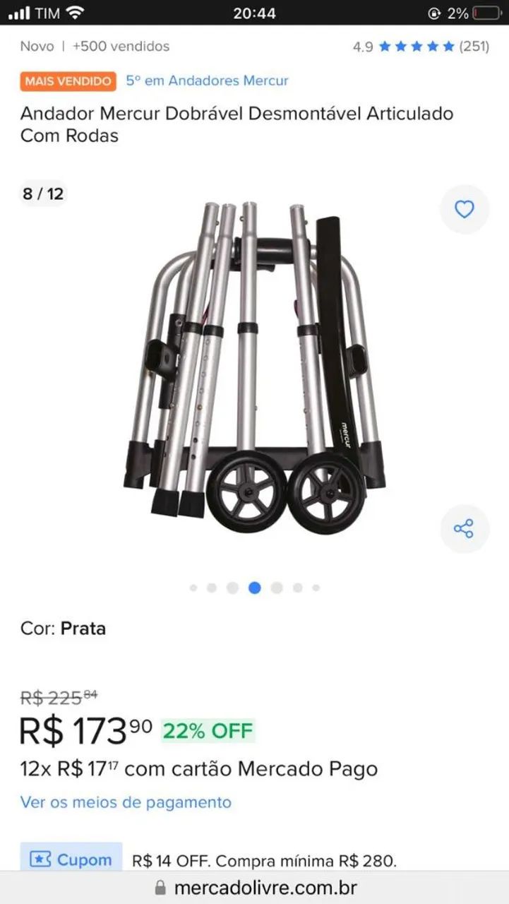 Andador Mercur Dobrável Desmontável  - Foto 2