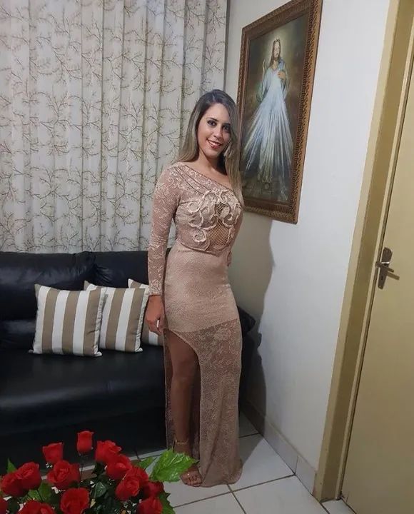Vestido busto bordado nude - Foto 2