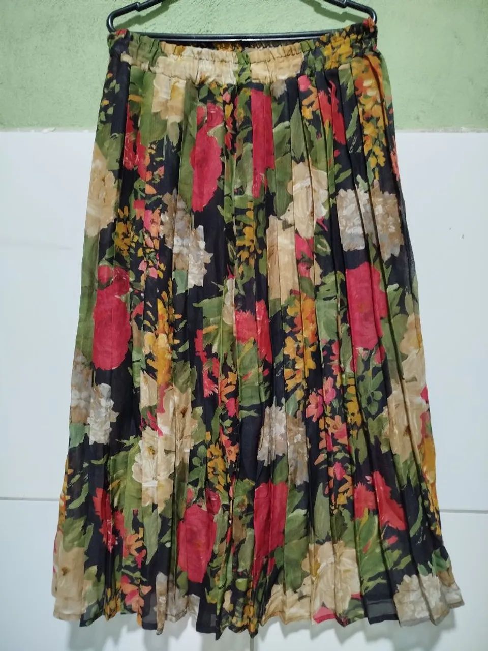 Saia Plissada Floral