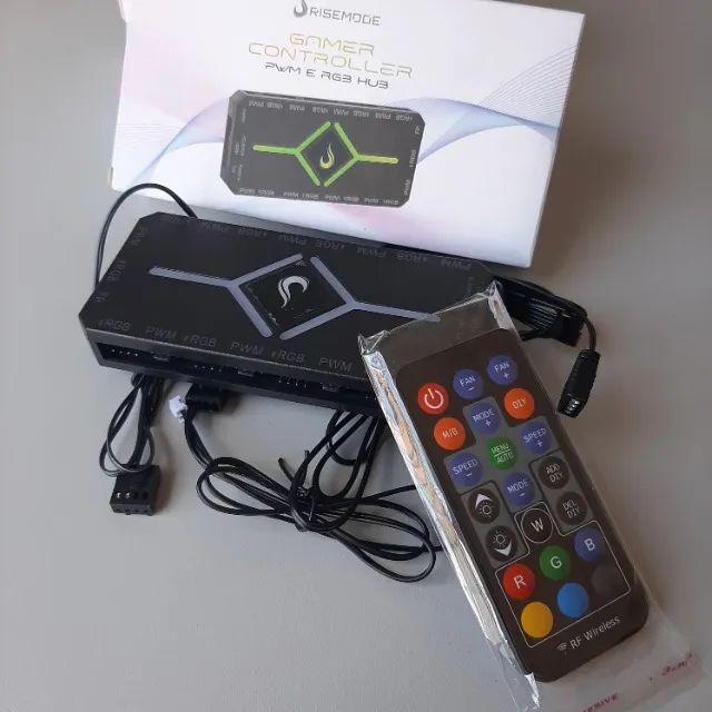 Controladora Gamer Rise Mode PWM e RGB Hub - 4 pinos 12v