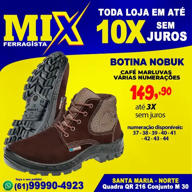 Botina Nobuk Café Marluvas Várias Numerações