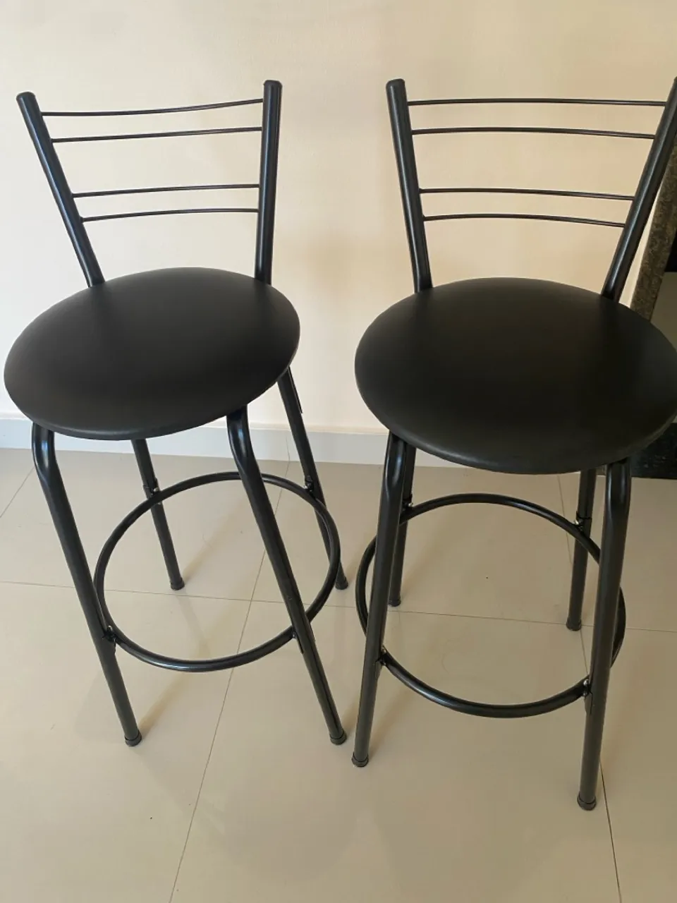Banquetas de Bar em Metal Preto 90cm