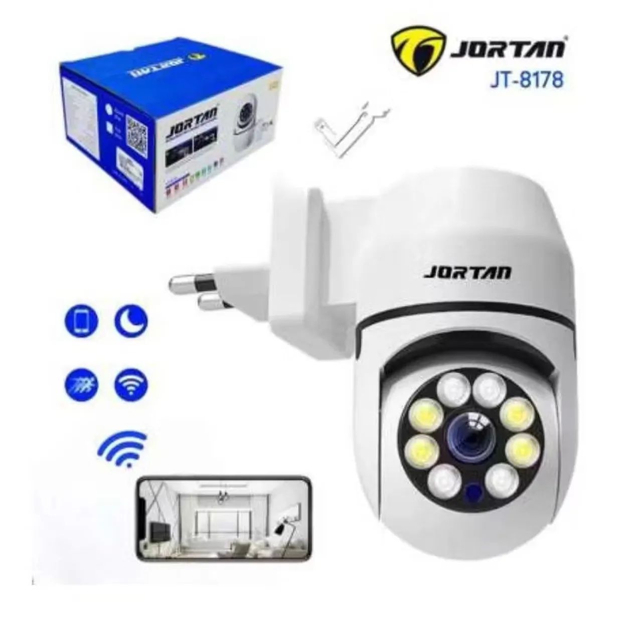 Câmera de Segurança Wi-Fi 1080P com Visão Noturna e Detecção de Movimento