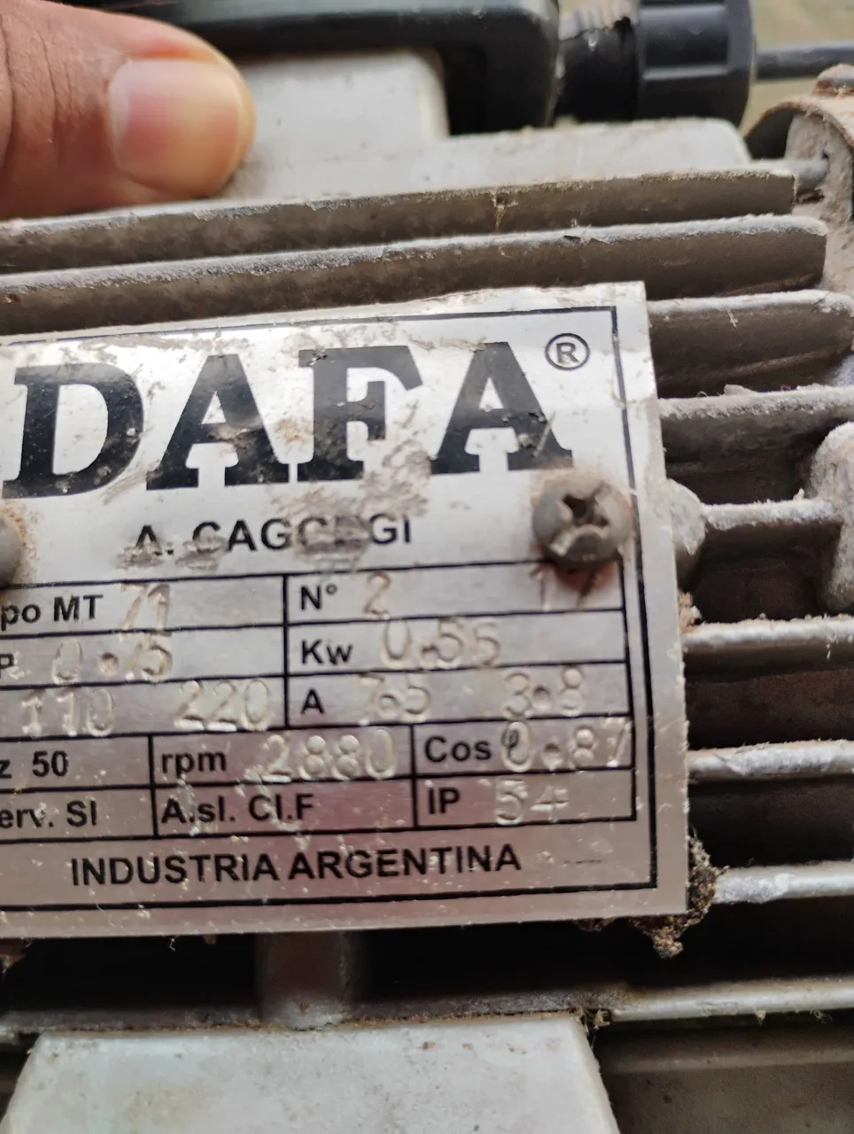 Motor Elétrico monofásico Dafa 0,55cv 2880rpm