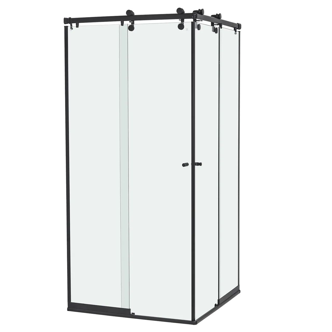 box para banheiro 85x190 cm vidro incolor de canto 4 folhas elegance speed temper - Foto 2