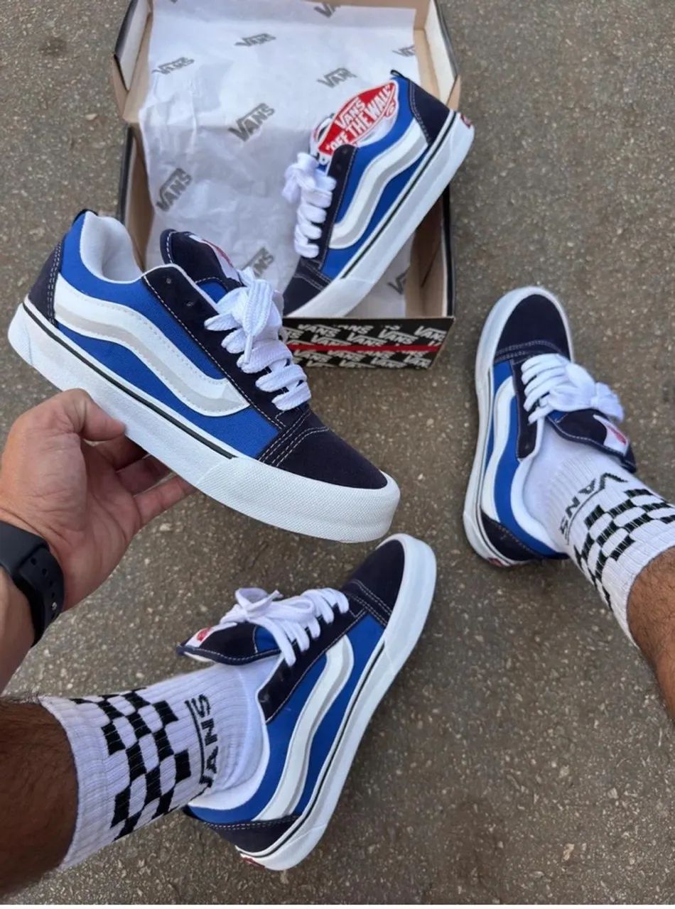Tênis Vans Old Skool Azul e Branco Novo! Calçados Santíssimo