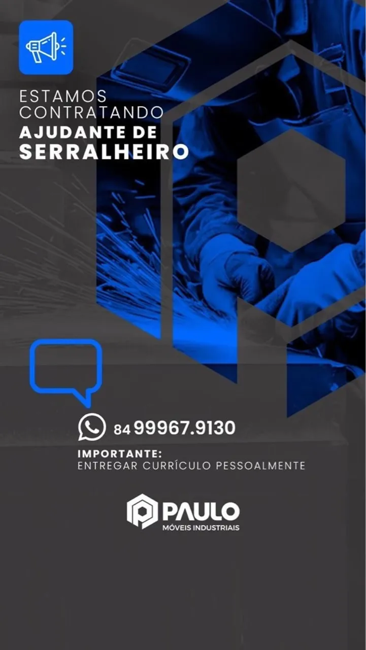 Vaga de Auxiliar de Serralheiro