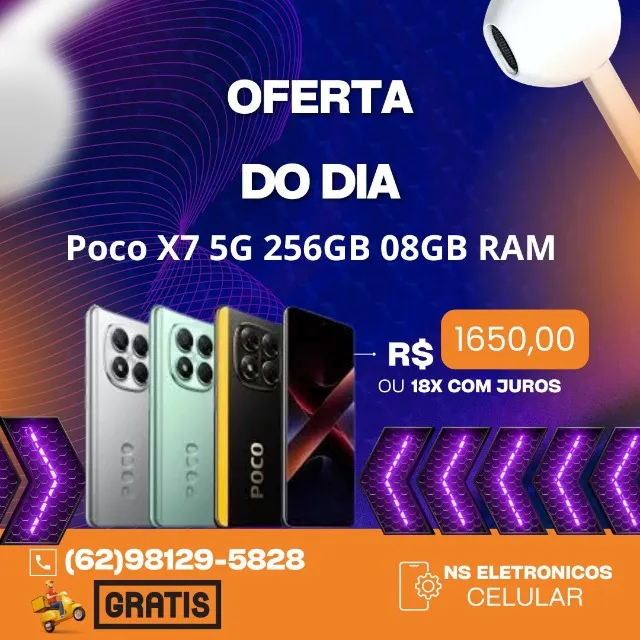 ***Celular Xiaomi Poco x7 256/08 Novo Preto Prata Verde Entrega Gratis Garantia***