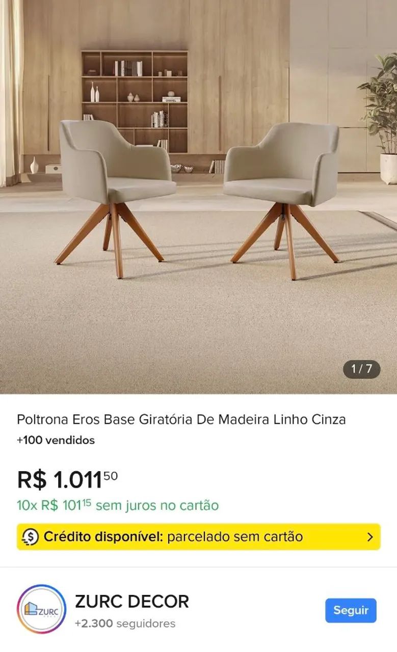 Poltrona/cadeira giratória  - Foto 5