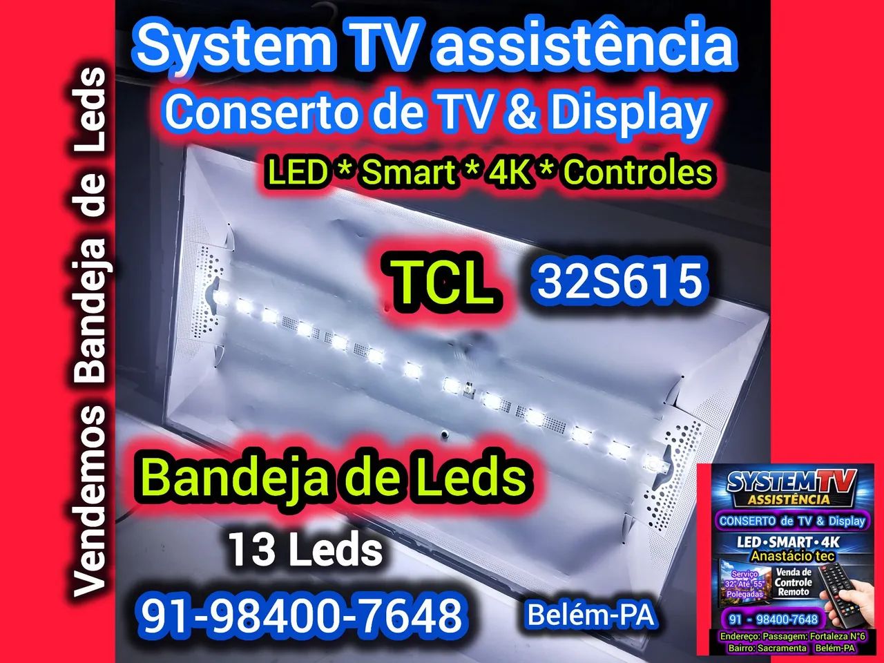 TCL 32S615 Bandeja de Leds