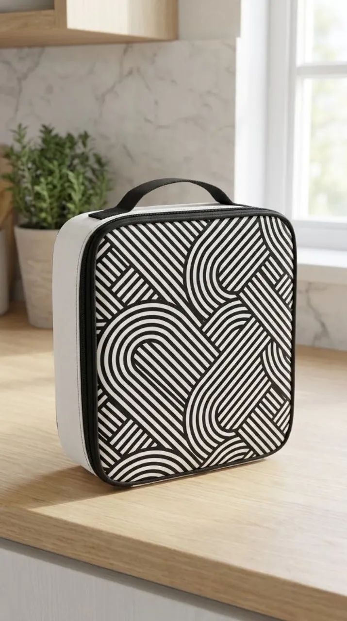Necessaire com Zíper Preto e Branca Nova