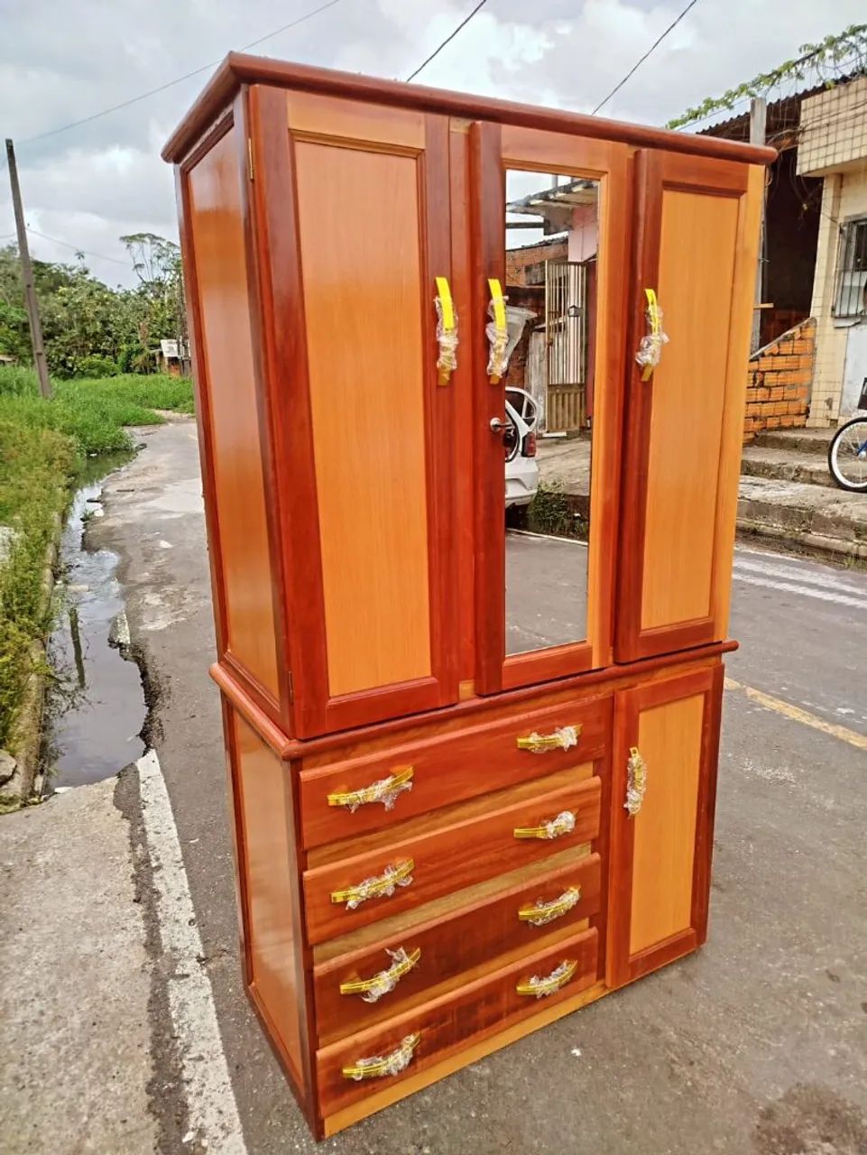 GUARDA ROUPA DE SOLTEIRO NOVO - COMPLETO COM ESPELHO  - Foto 5