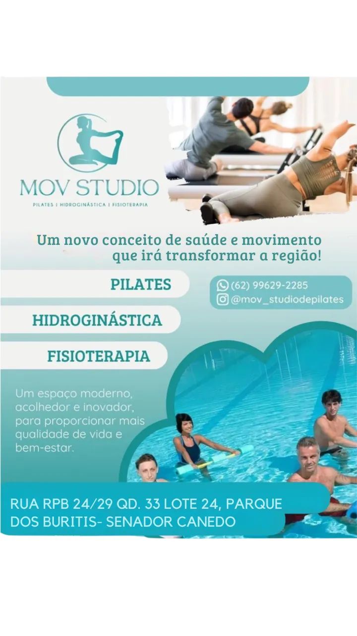 Pilates fisioterapia e hidroginástica 