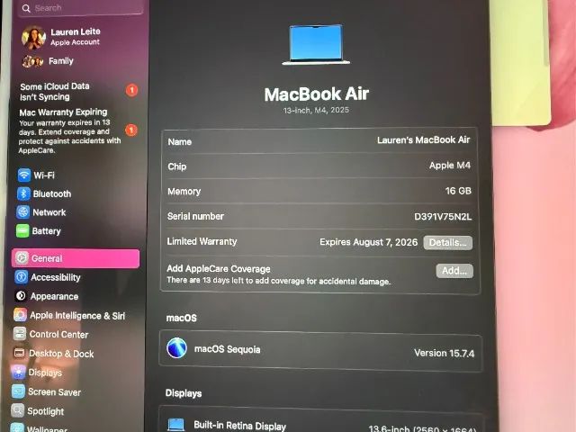 Macbook Air M4 De 13 Polegadas Chip Ssd De 256 Gb Cor Prata - Foto 3