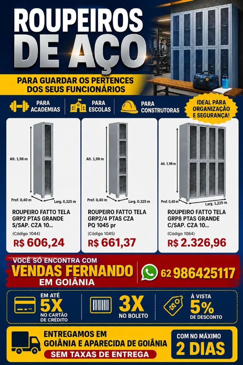 ROUPEIROS DE AÇO E MÓVEIS PARA ESCRITÓRIO  - Foto 5