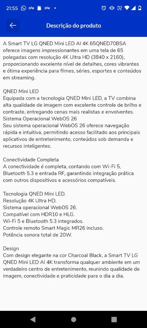 Tv nanocell LG 65 polegadas. - Foto 5