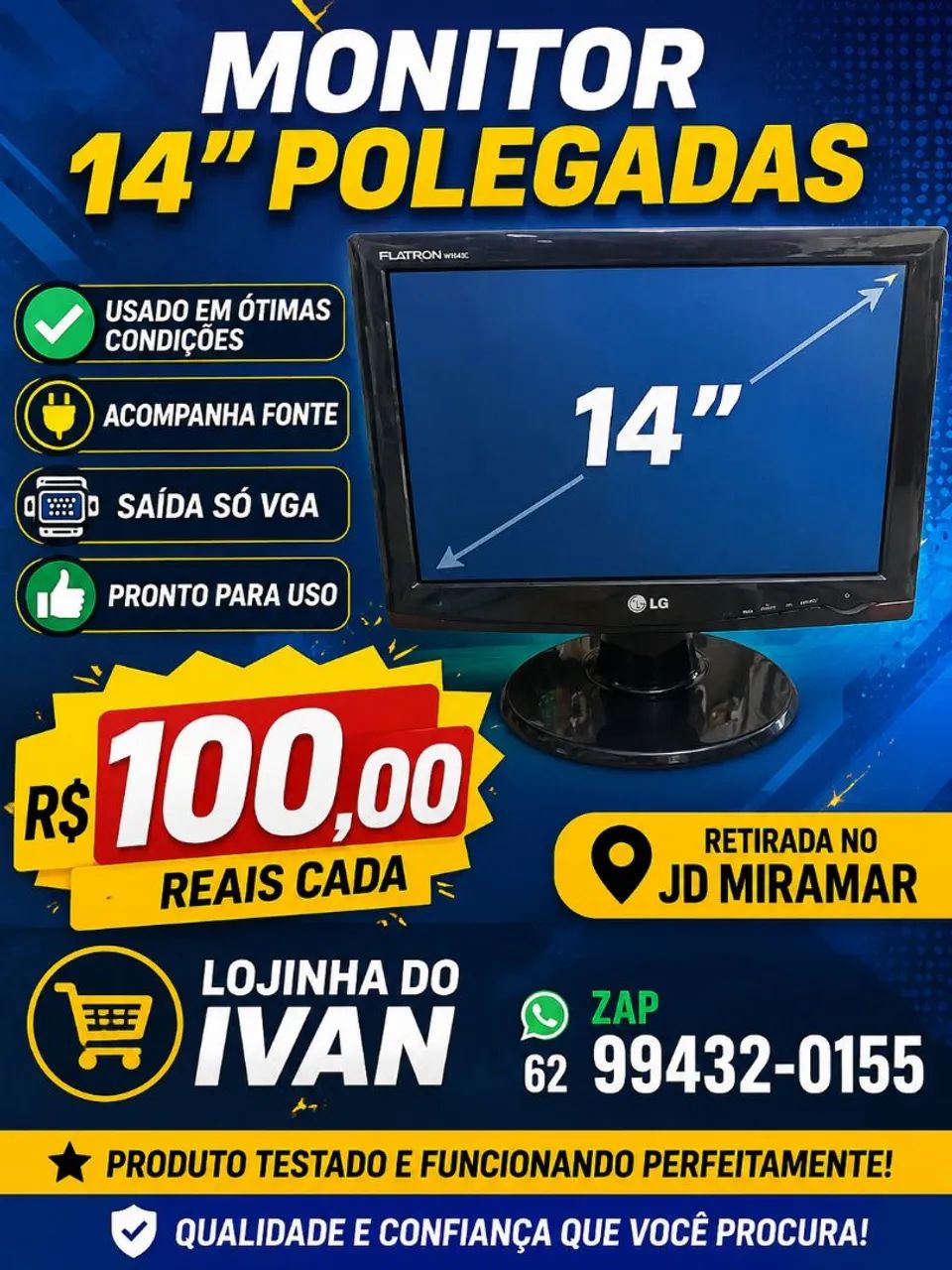 Monitor com fonte 