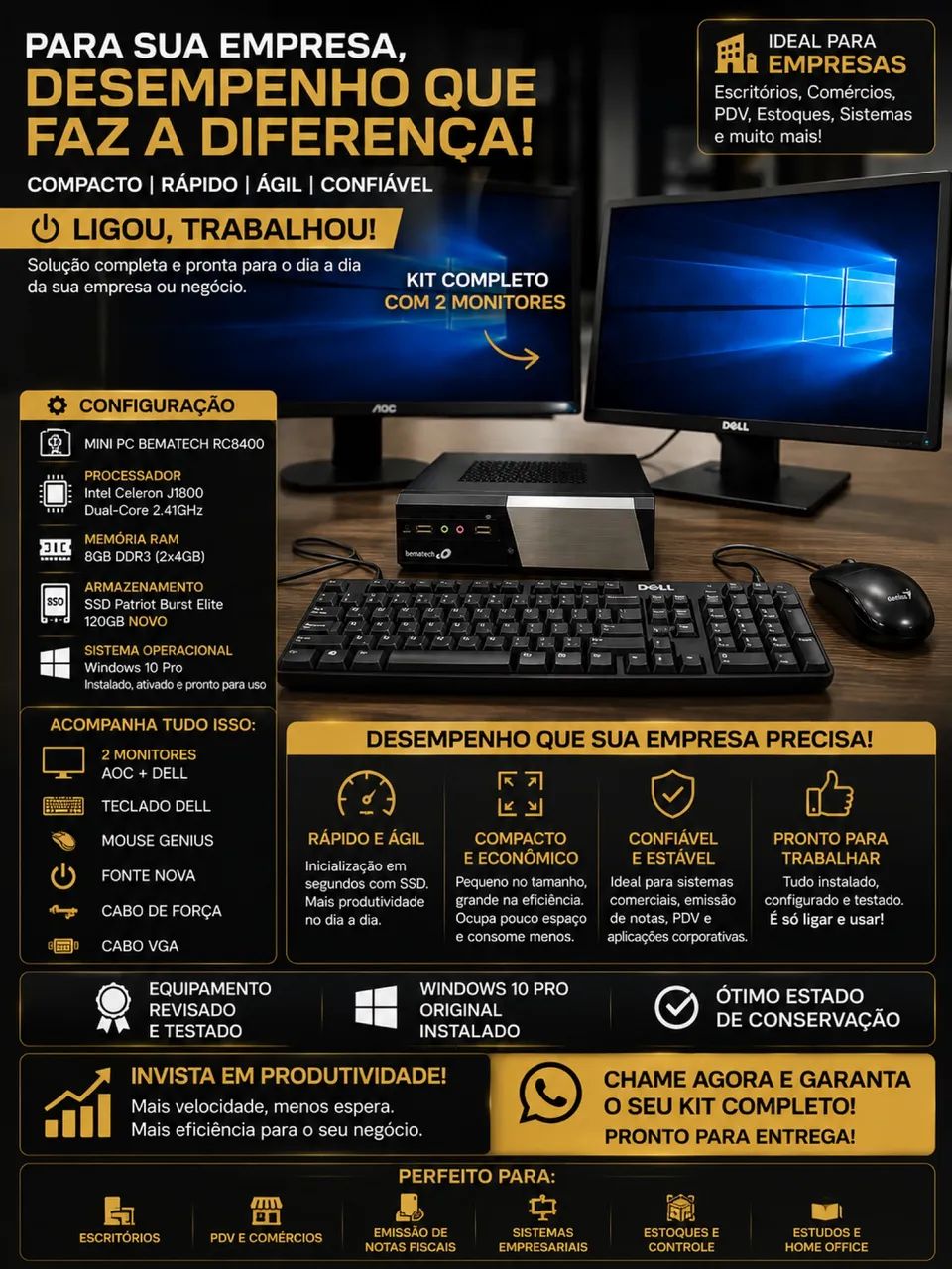 KIT COMPLETO BEMATECH RC8400 - PRONTO PARA LIGAR E TRABALHAR!