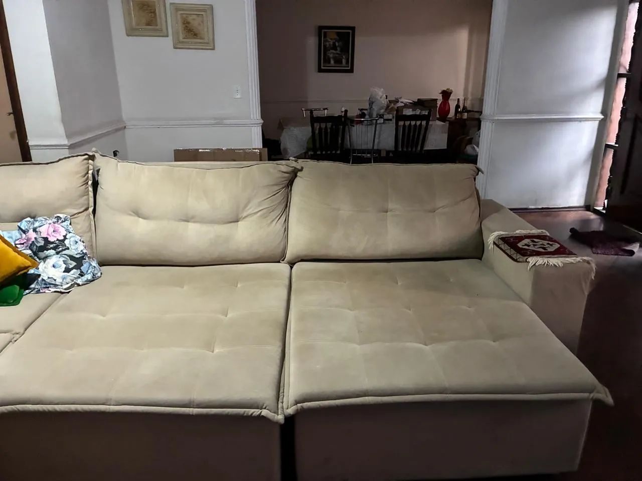 Sofá Bege 6 lugares - Foto 5