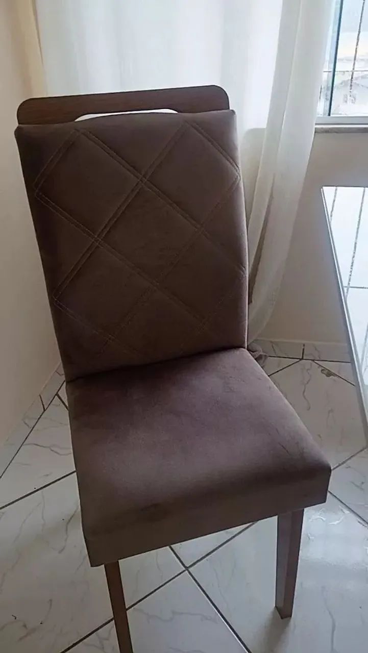Mesa de jantar com tampo de vidro 6 cadeiras  - Foto 5