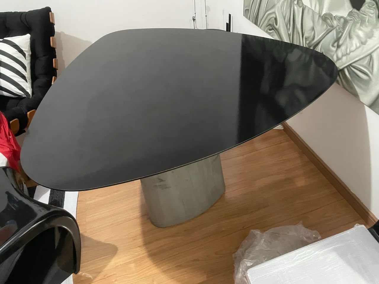 Mesa laca preta com base cimento queimado  - Foto 3