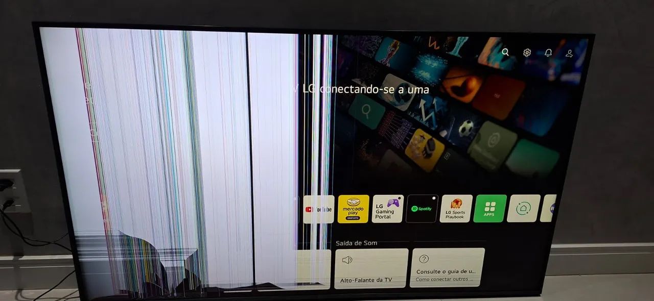 TV LG 55 polegadas com defeito