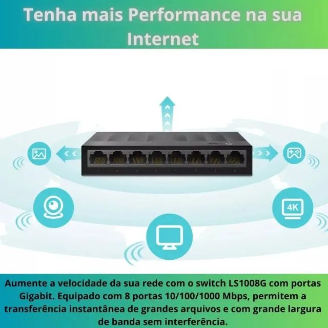 Switch 5G 8 Portas TP-link LS1008G - Foto 3