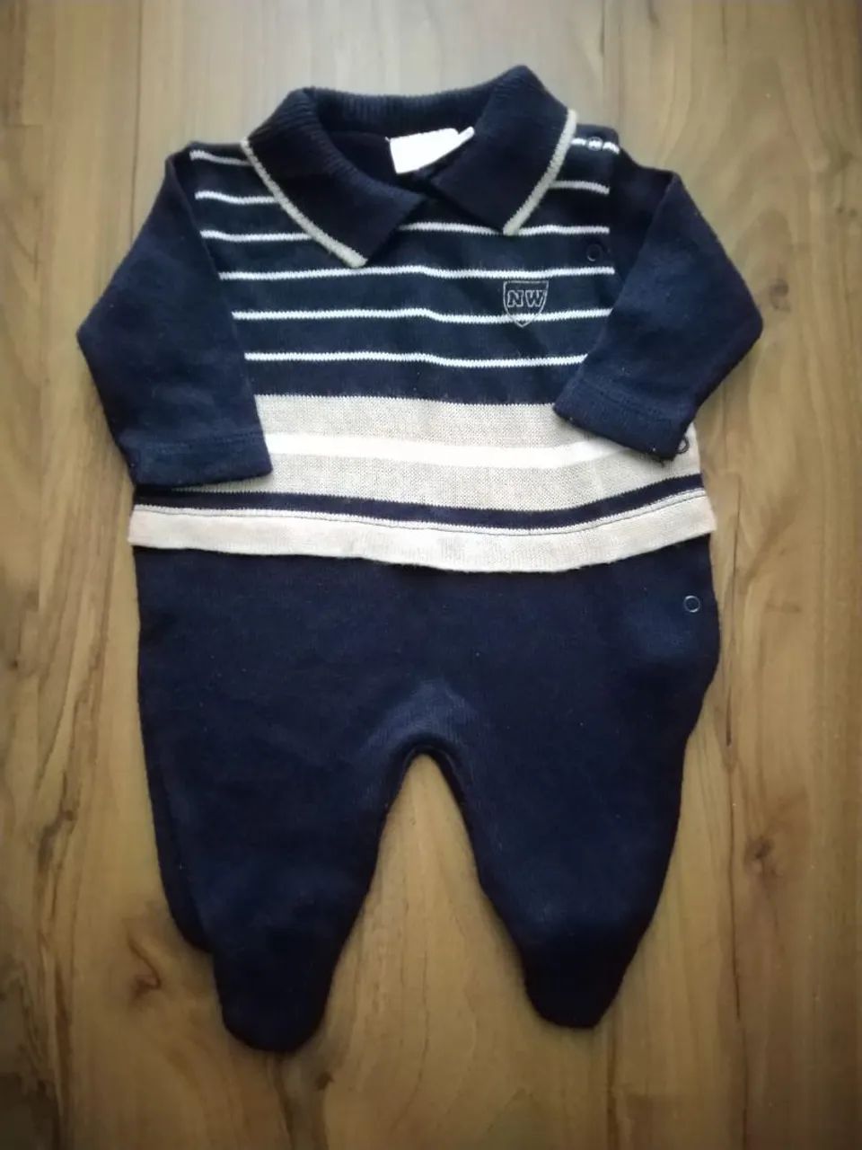 Roupa de bebê - Macacão em linha Tamanho P  Usado - Foto 3