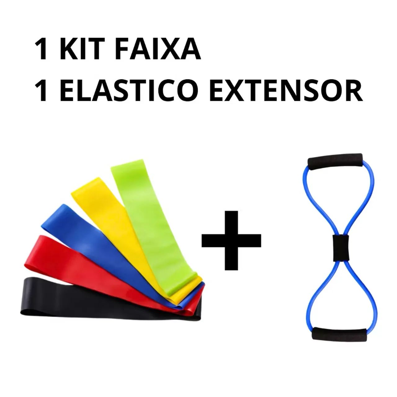 Kit 5 faixas elásticas + 1 Extensor