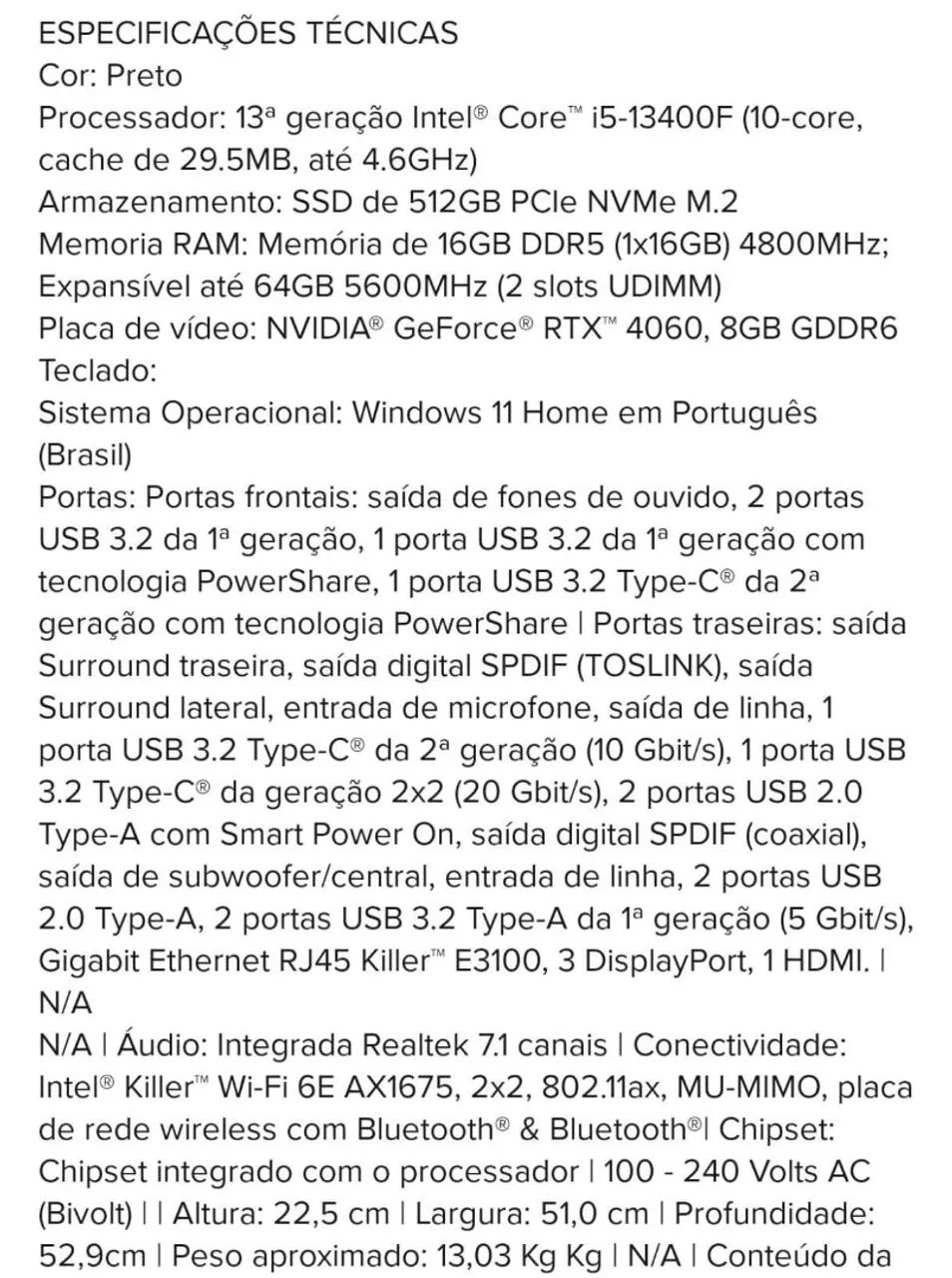 Alienware Aurora R15 Dell -  PC Gamer - Foto 5
