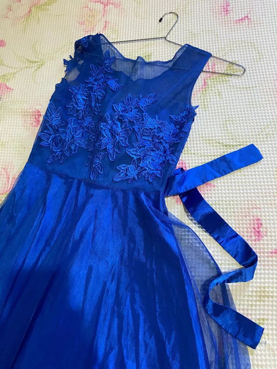 Vestido azul Usado uma vez Tamanho M - Foto 5