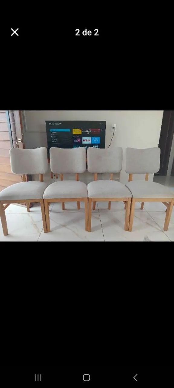 4 cadeiras em linho de alta qualidade - Foto 2