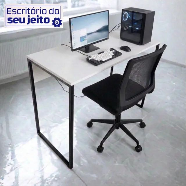 Escrivaninha 1m NOVA Mesa Industrial Multiuso para Notebook Computado de Escritório Estudo - Foto 3