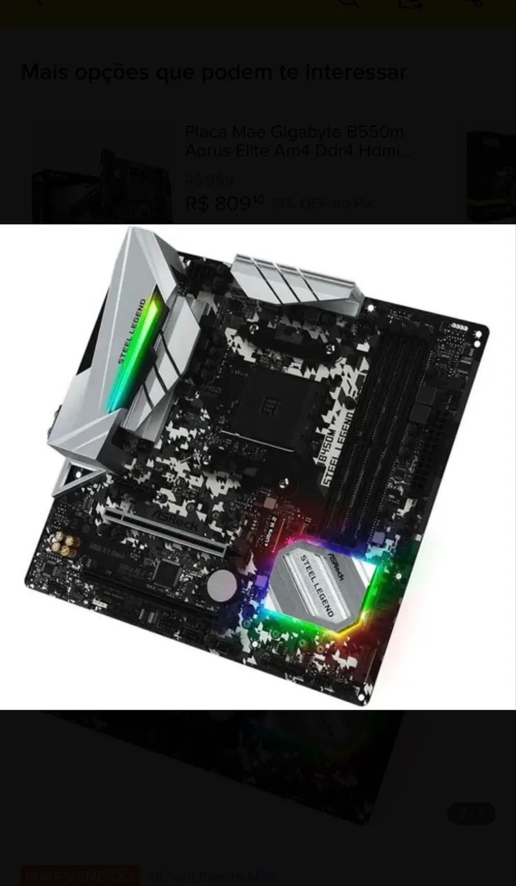 VENDE-SE PLACA MÃE B450M STEEL LEGEND