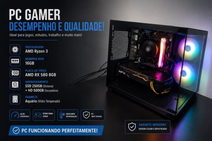 CPU RYZEN COM PLACA DE VIDEO 