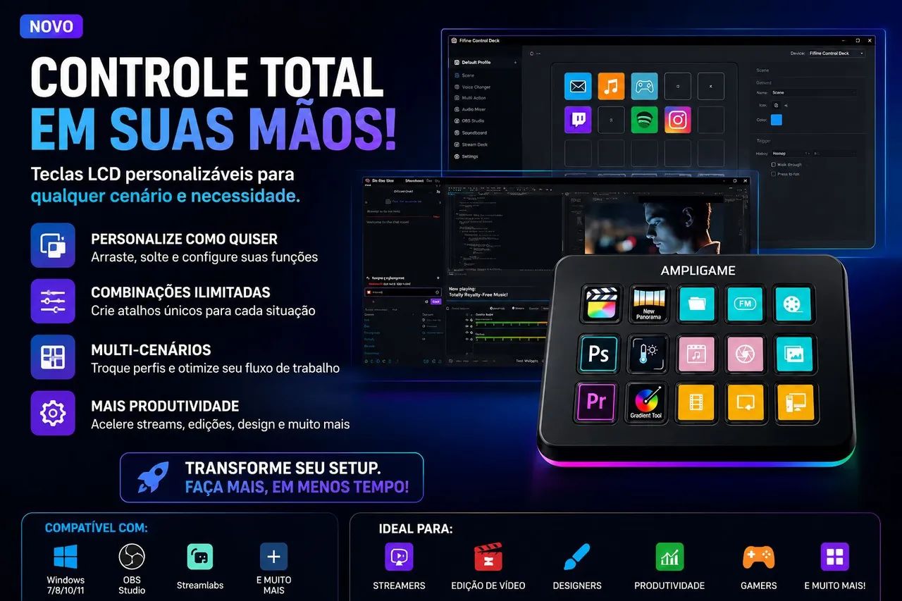 Control Deck 15 Teclas LCD RGB Stream Deck OBS TikTok - Foto 3