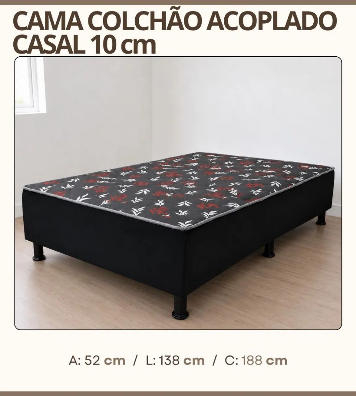 Cama box. Acoplado de 10 cm casal