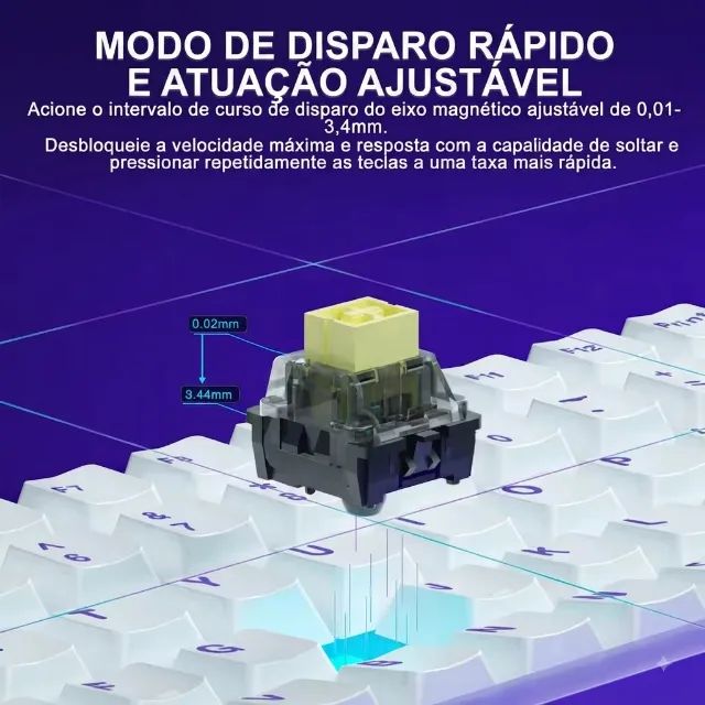 Teclado Gamer Magnético AULA HERO 84HE, 75%, ARGB, Magnético, 8K