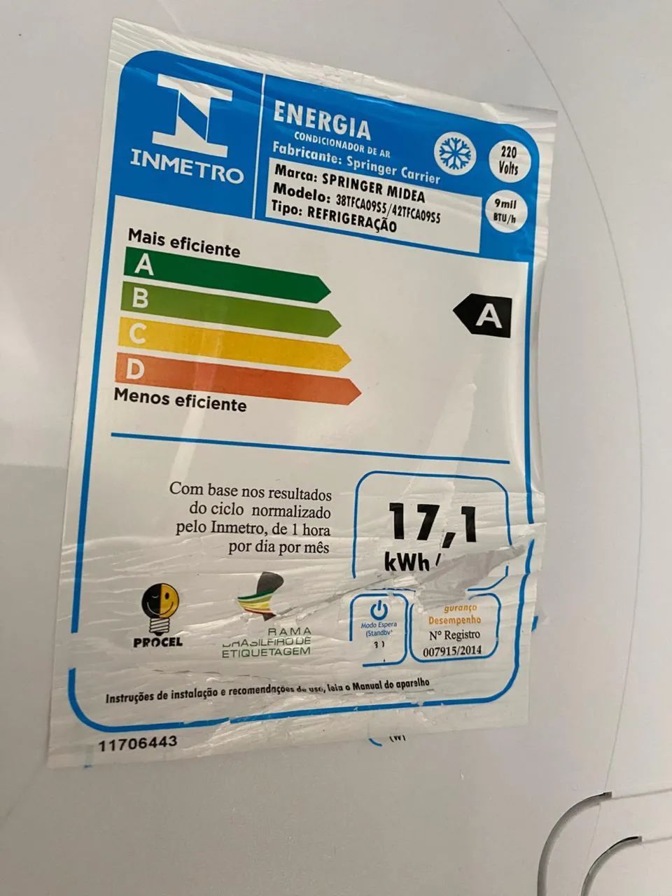 Ar-condicionado Springer Midea 9.000bts  - Foto 2