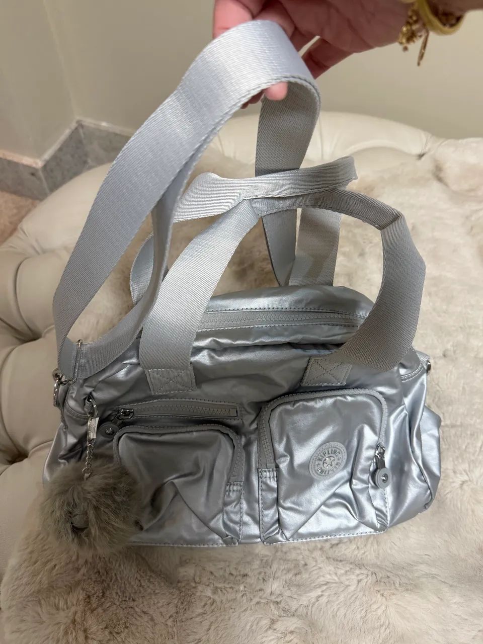 Bolsa Kipling prata - Foto 3