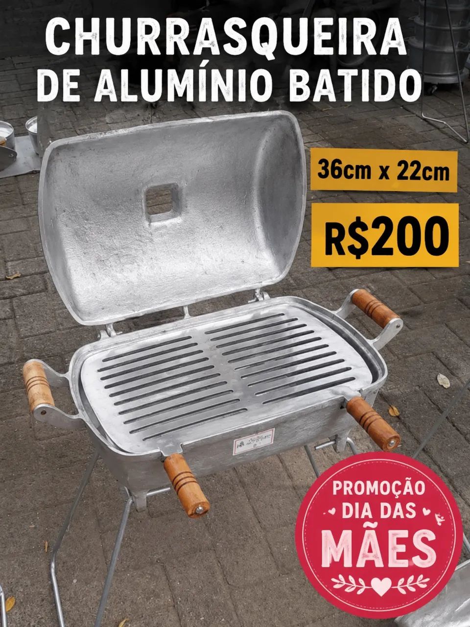 Churrasqueira de alumínio batido