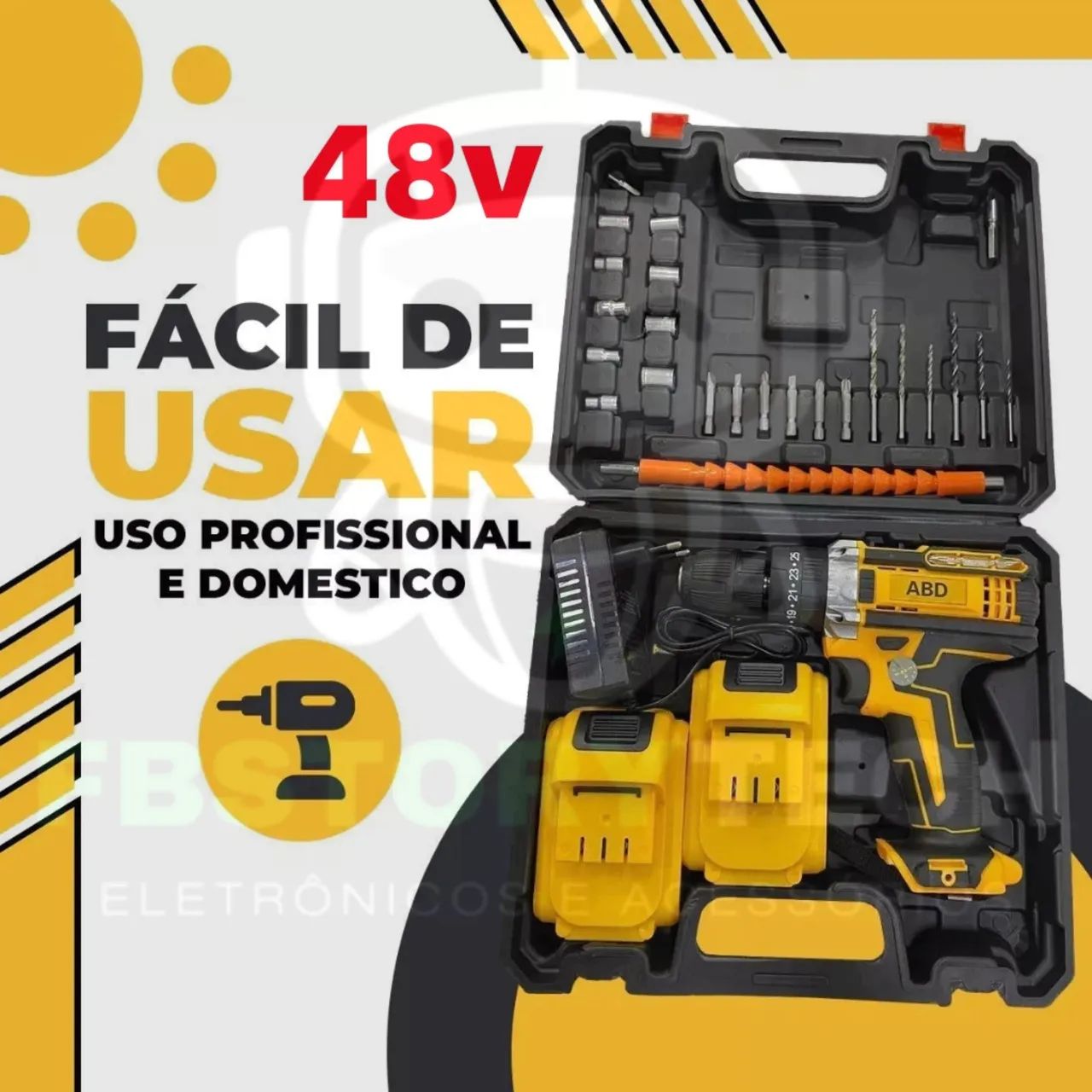 Parafusadeiras 48V Semi_Profissional + Kit 29 ítens-18X SEM JUROS 2