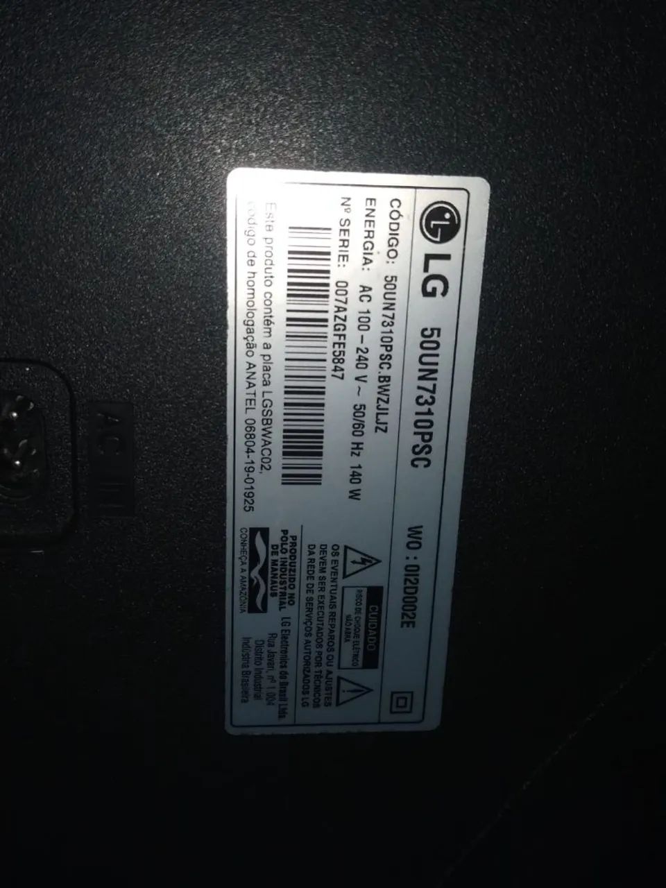 Tv LG Smart 50 polegadas (tela quebrada)