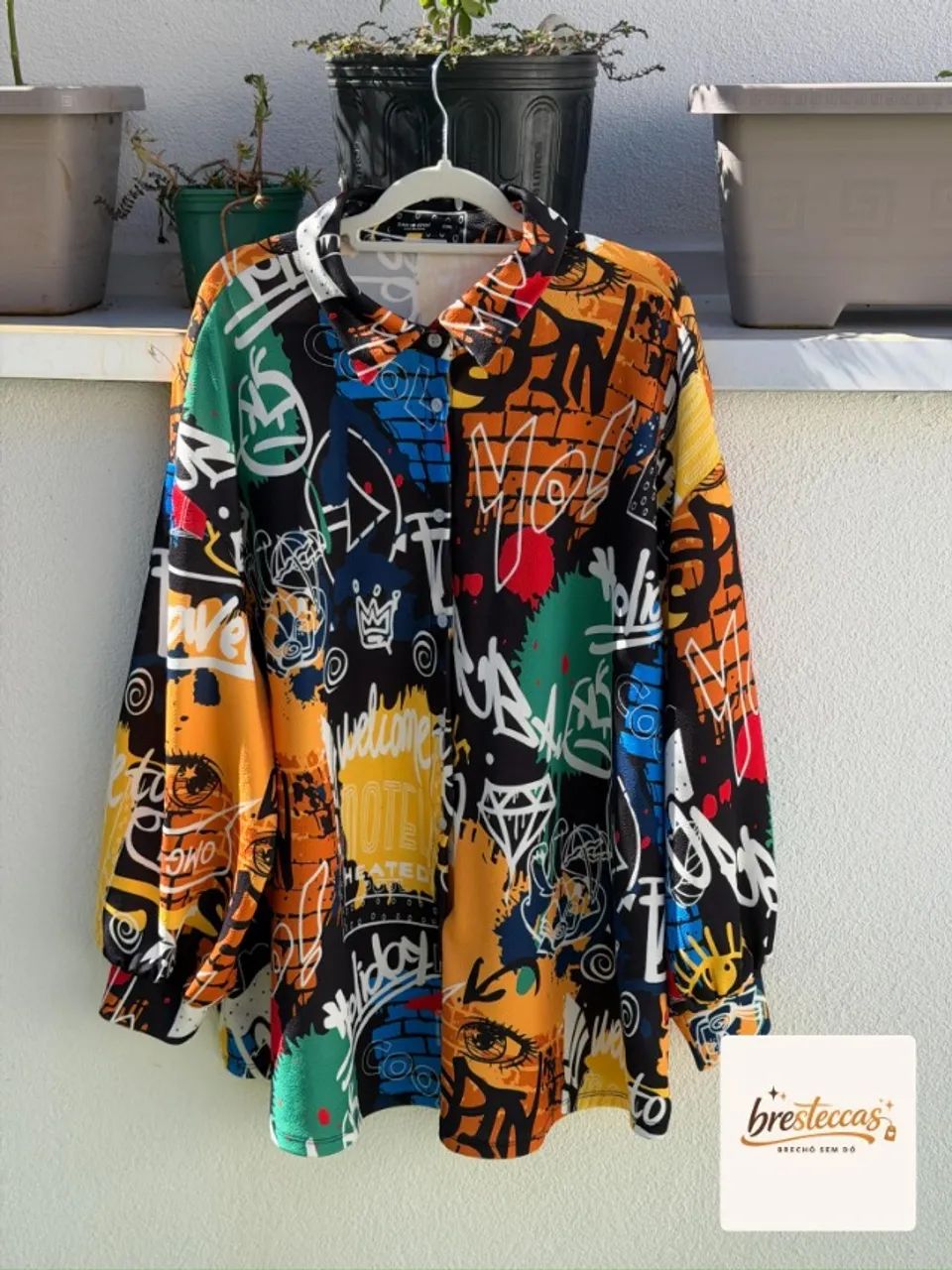 Camisa Estampada Grafite Plus Size Shein Tamanho 1XL