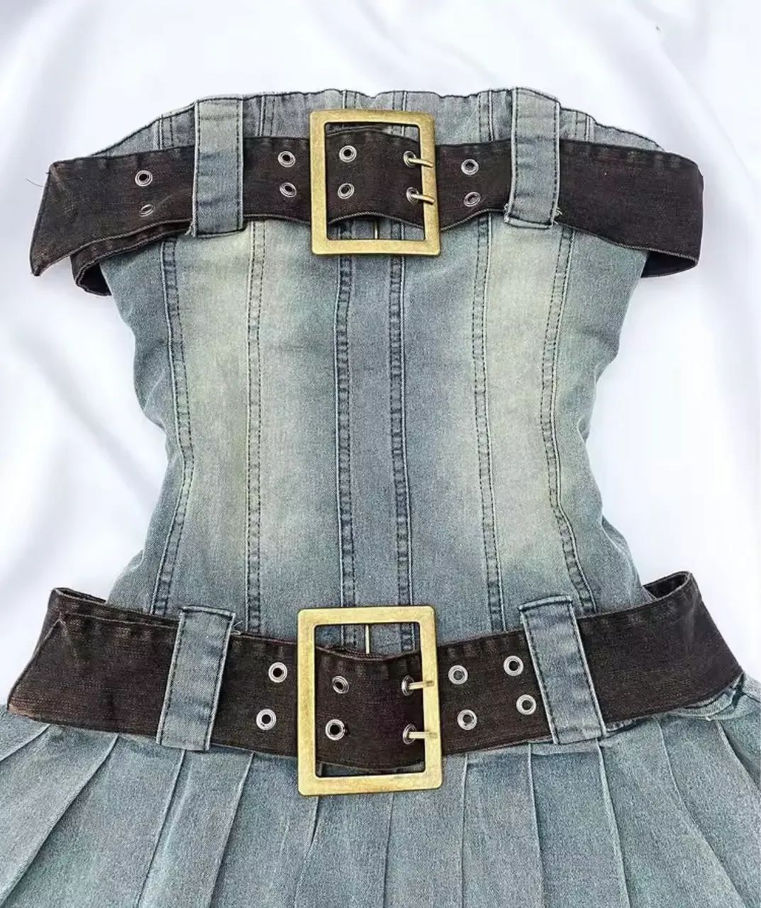 vestido jeans pregado y2k
