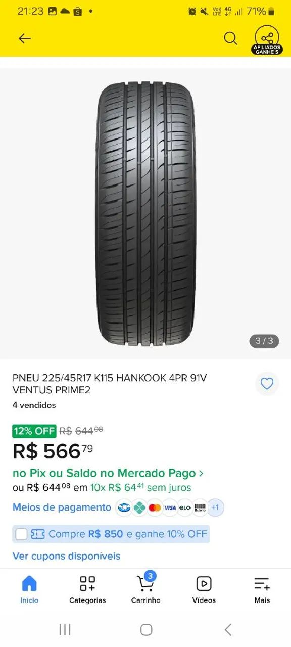 Pneus continental bom de conservação  - Foto 3