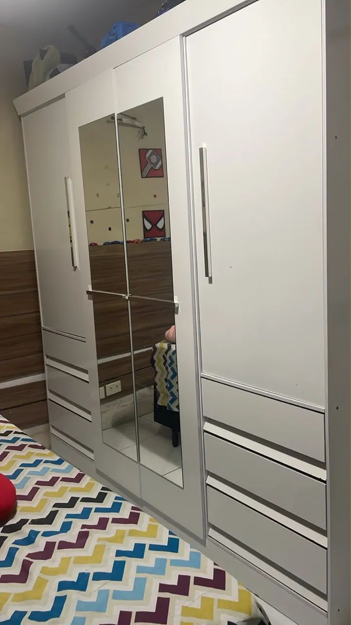 Conjunto de mesa de vidro, guarda roupa e penteadeira  - Foto 2